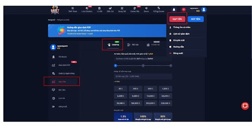 Quy trình nạp tiền DABET chi tiết nhất